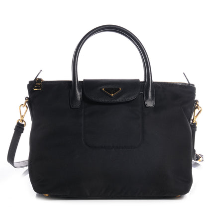 Prada Saffiano Tessuto Nylon Tote Nero Black 1 of 9