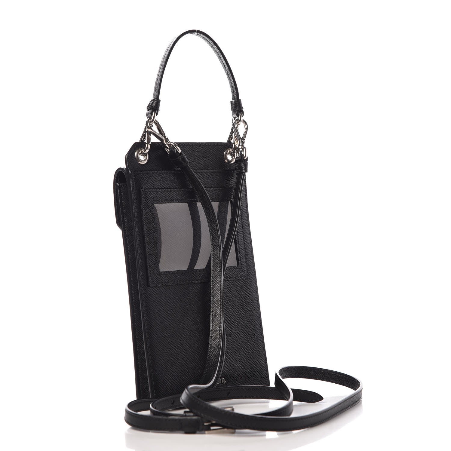 Prada Saffiano Racing Logo Patch Mini Bag Black 3 of 7