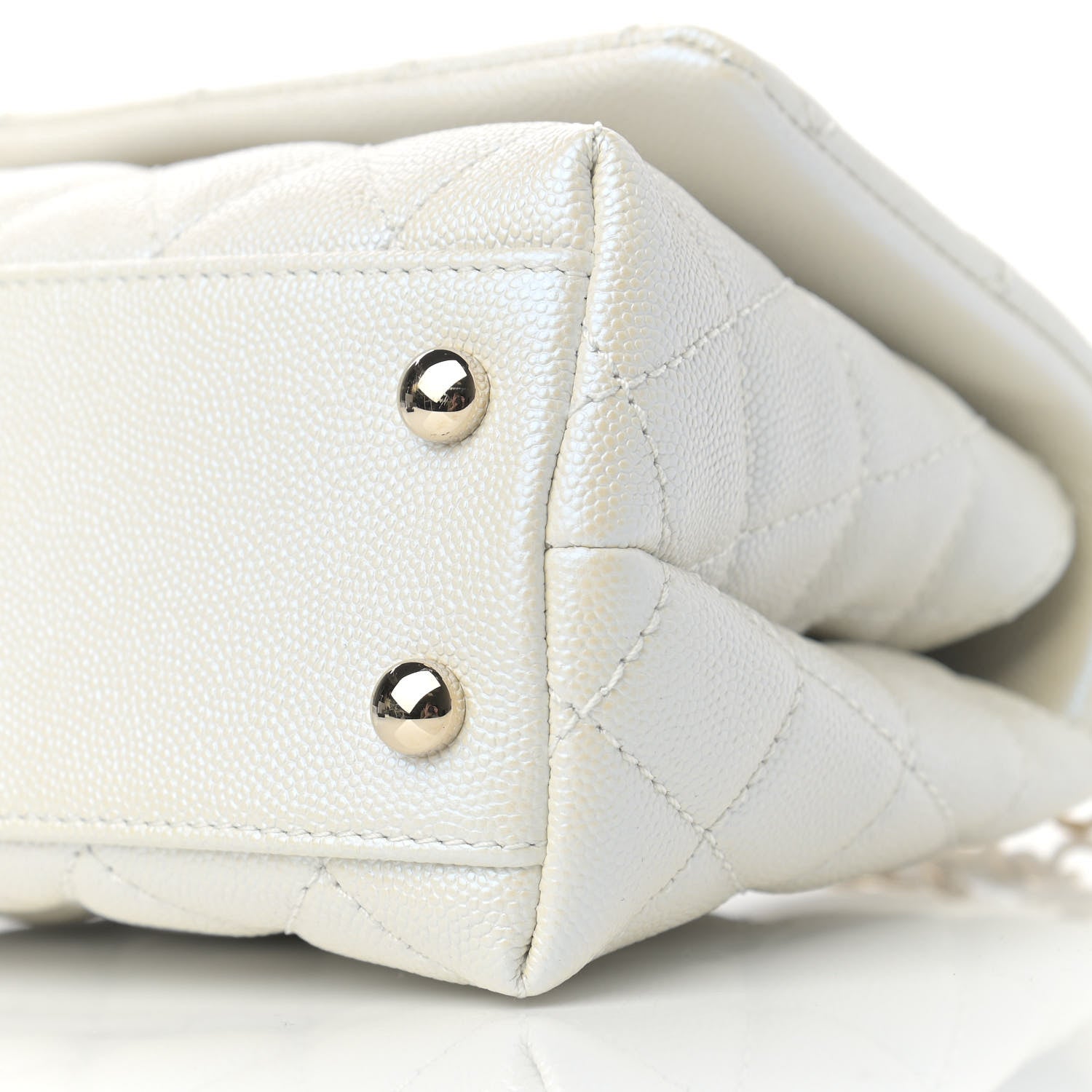 Chanel Iridescent Caviar Quilted Extra Mini Coco Handle Flap White 7 of 11
