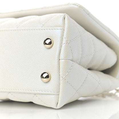 Chanel Iridescent Caviar Quilted Extra Mini Coco Handle Flap White 7 of 11