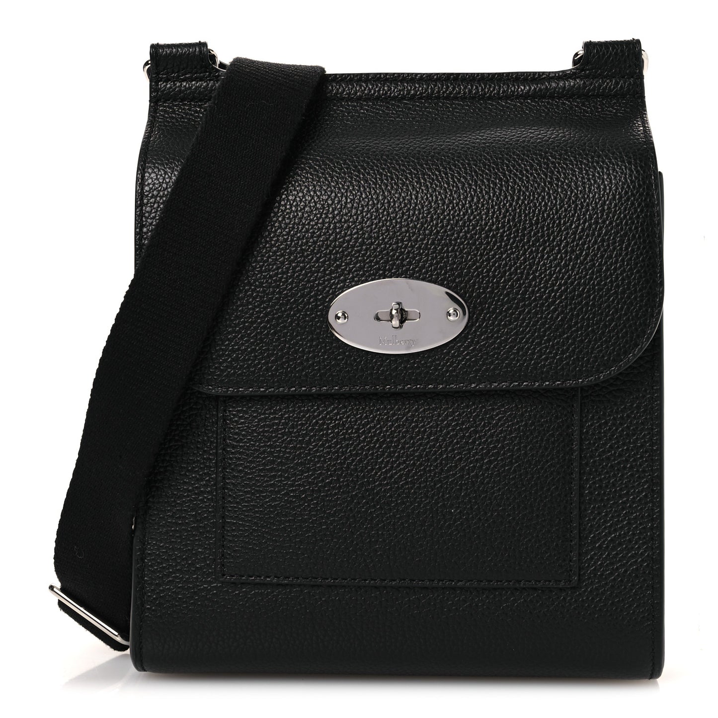 Natural Grain Calfskin Antony Messenger Crossbody Black