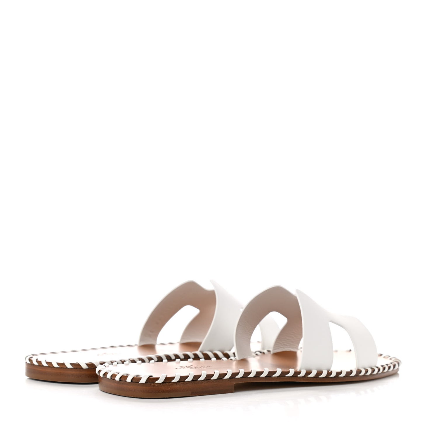 Box Calfskin Braided Oran Sandals 38 White