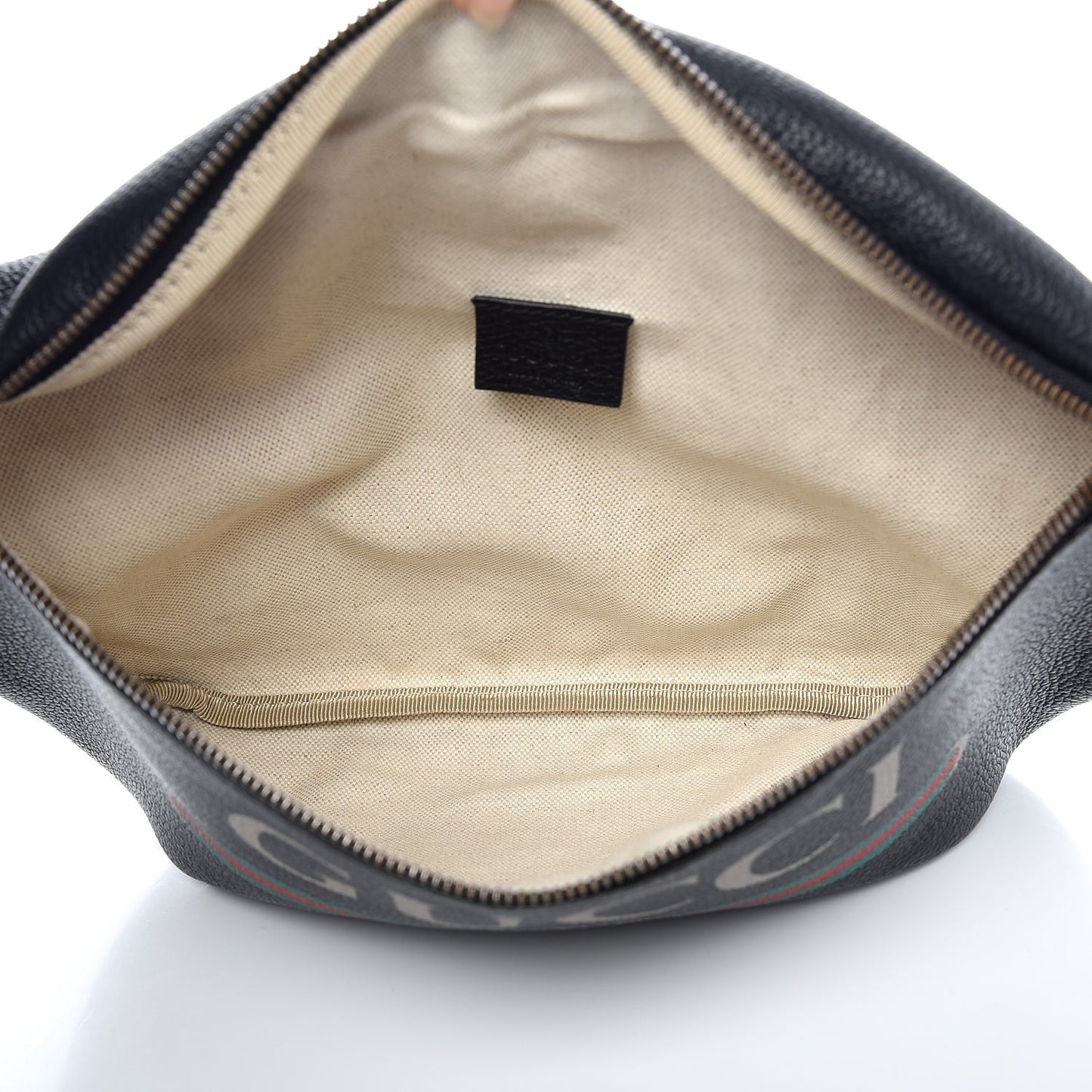 Grained Calfskin Logo Belt Bag Black