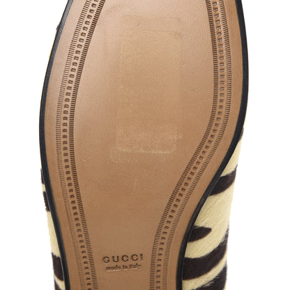 Gucci Calf Hair Tiger Print Womens Jordaan Loafers 39 Natural Black Romantic Cherry 9 of 10