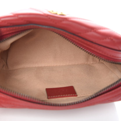 Gucci Calfskin Matelasse GG Marmont Cosmetic Case Hibiscus Red 5 of 7