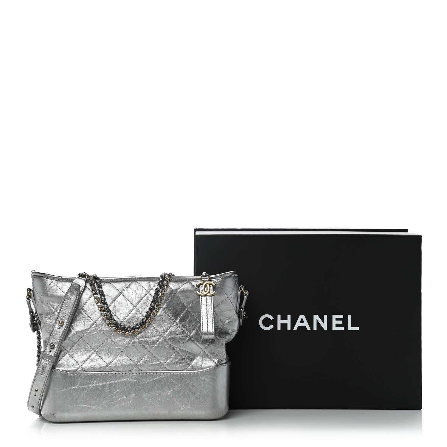 Chanel Metallic Aged Calfskin Quilted Medium Gabrielle Silver 13 of 13