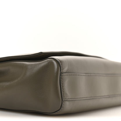 Saint Laurent Smooth Calfskin Suede Medium Reversible Monogram Kate Satchel Olive 14 of 18