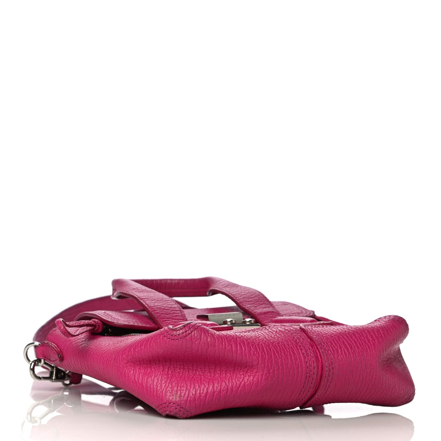 Textured Calfskin Mini Pashli Satchel Fuschia