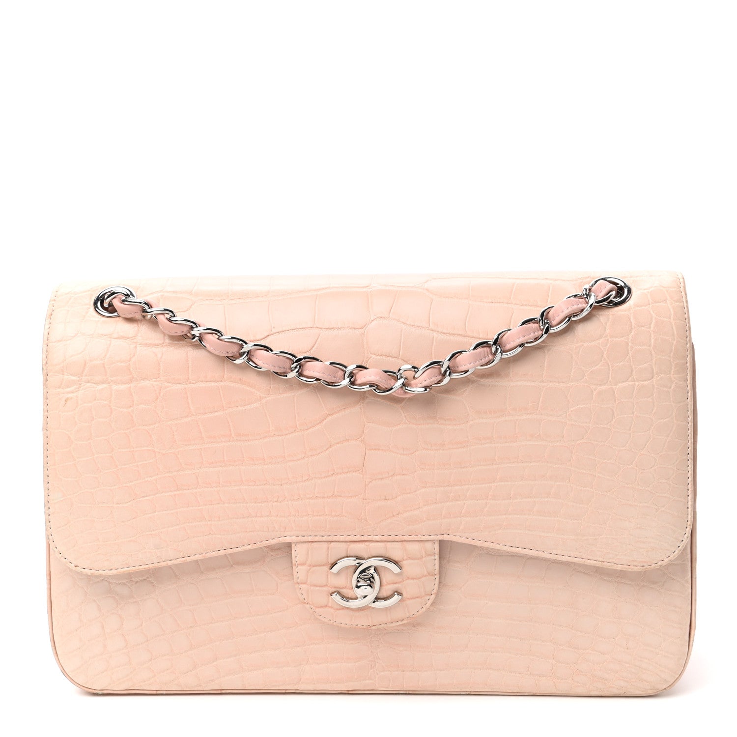Chanel Alligator Jumbo Double Flap Light Pink 1 of 10