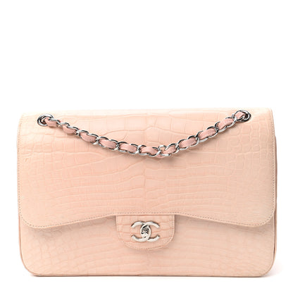Chanel Alligator Jumbo Double Flap Light Pink 1 of 10