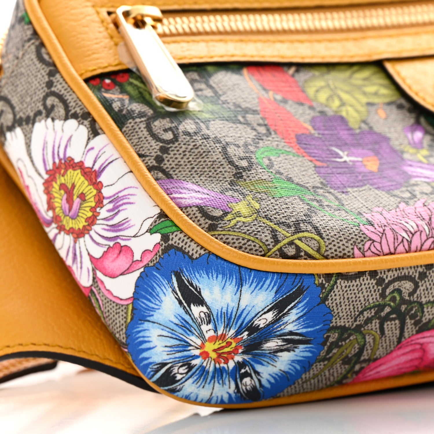 Gucci GG Supreme Monogram Flora Medium Ophidia Belt Bag Beige Multicolor Crop 9 of 12