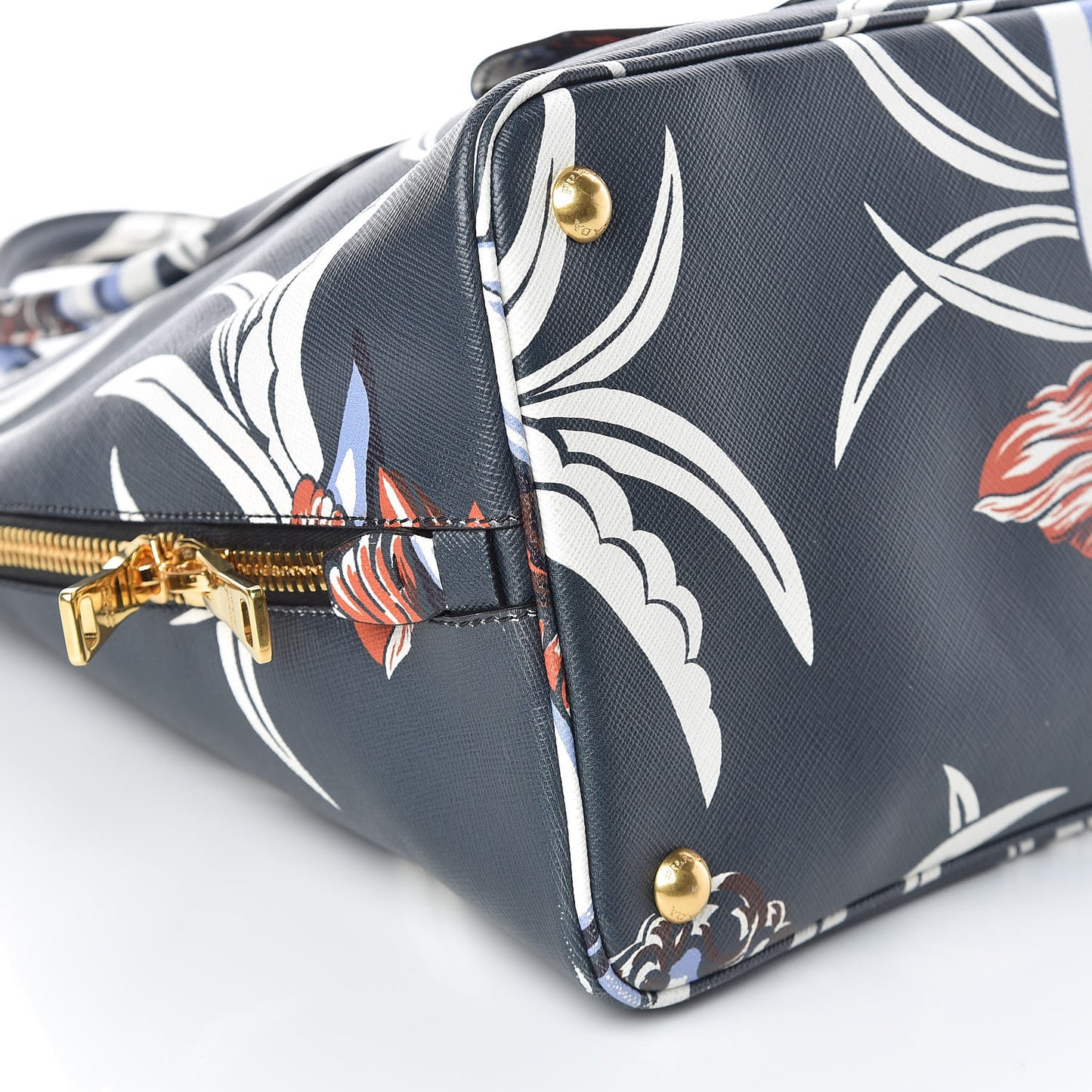 Saffiano Print Hawaiian Girl Front Pocket Tote Smeraldo