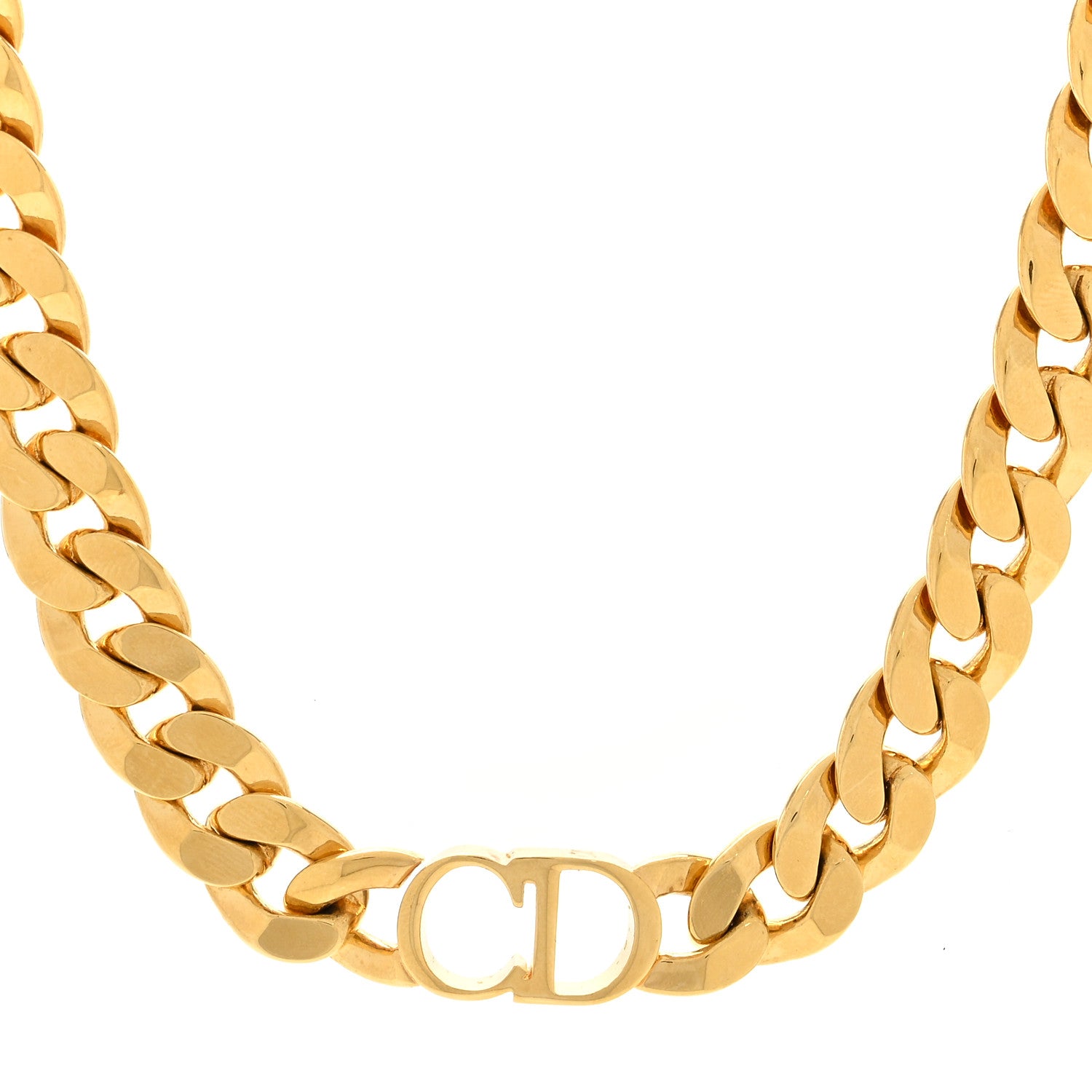 Christian Dior Metal Danseuse Etoile Chain Choker Necklace Gold 1 of 4