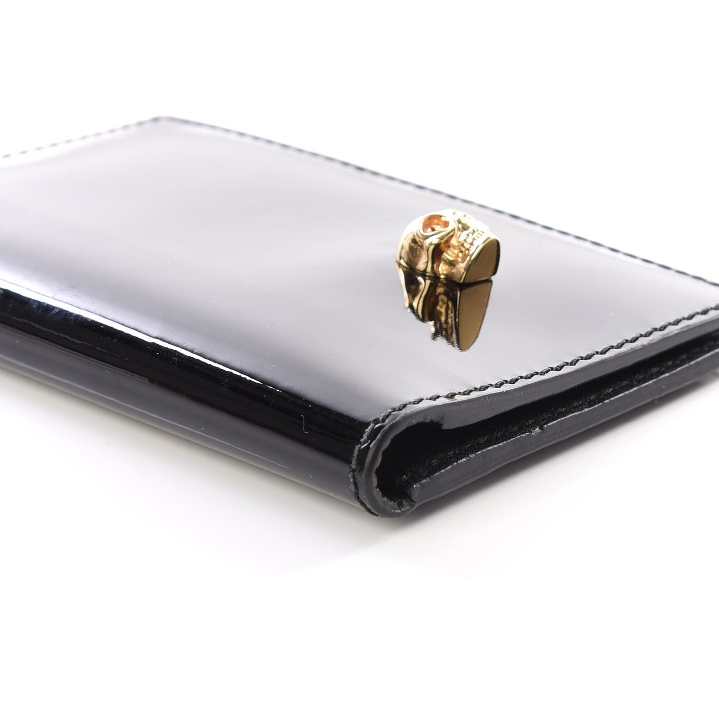 Patent Skull Bi-Fold Card Holder Black