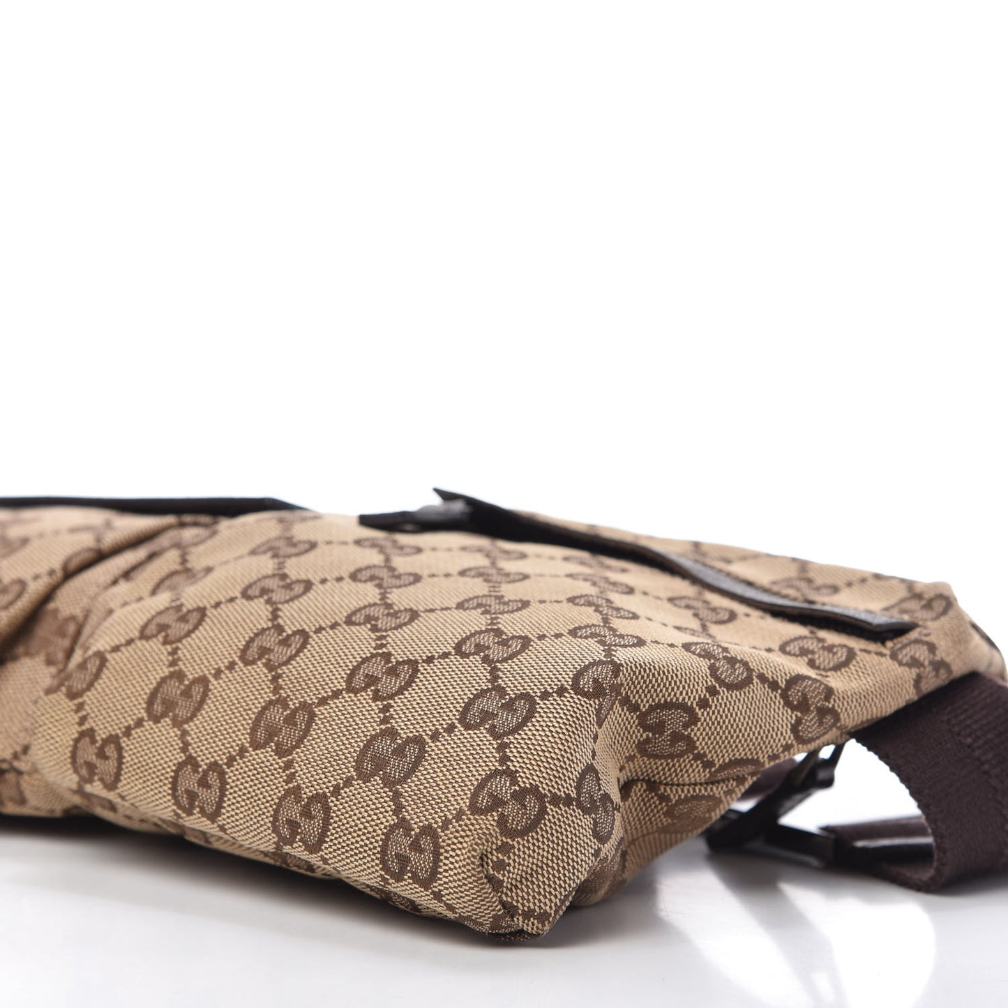 GG Monogram Double Pocket Belt Bag Dark Brown