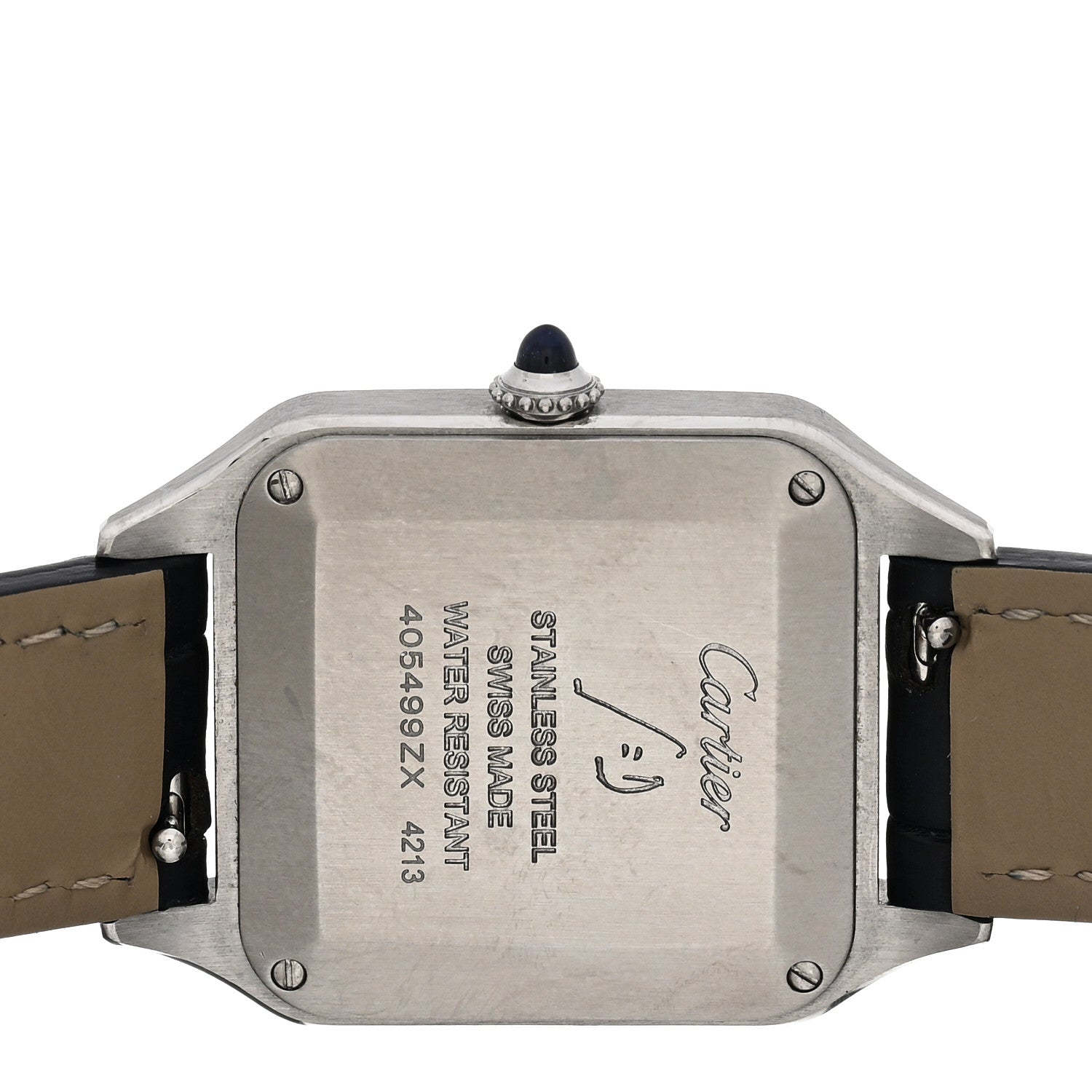 Cartier Stainless Steel Alligator 27.5mm Santos Dumont Quartz Watch 4 of 5