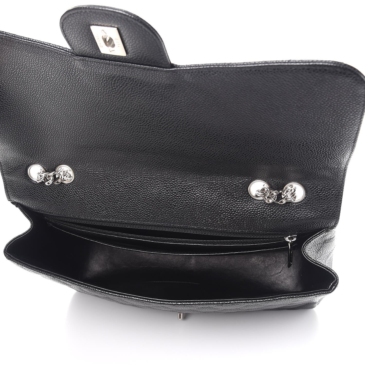 Chanel Caviar Quilted Jumbo Single Flap Bijoux Chain Black 5 of 9