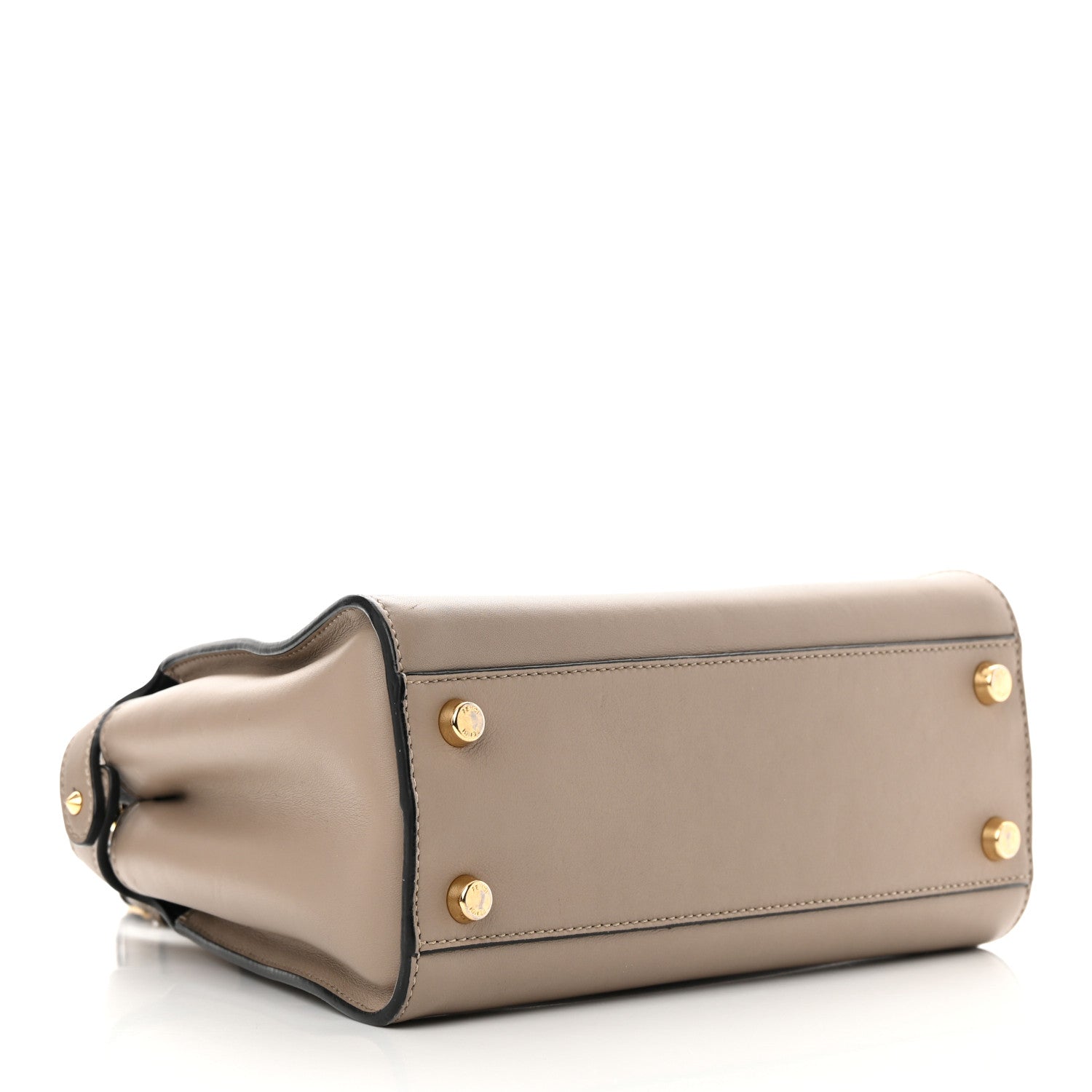 Fendi Vitello Tahiti Burro Medium Peekaboo Iconic Essentially Satchel Tortora Black 4 of 18