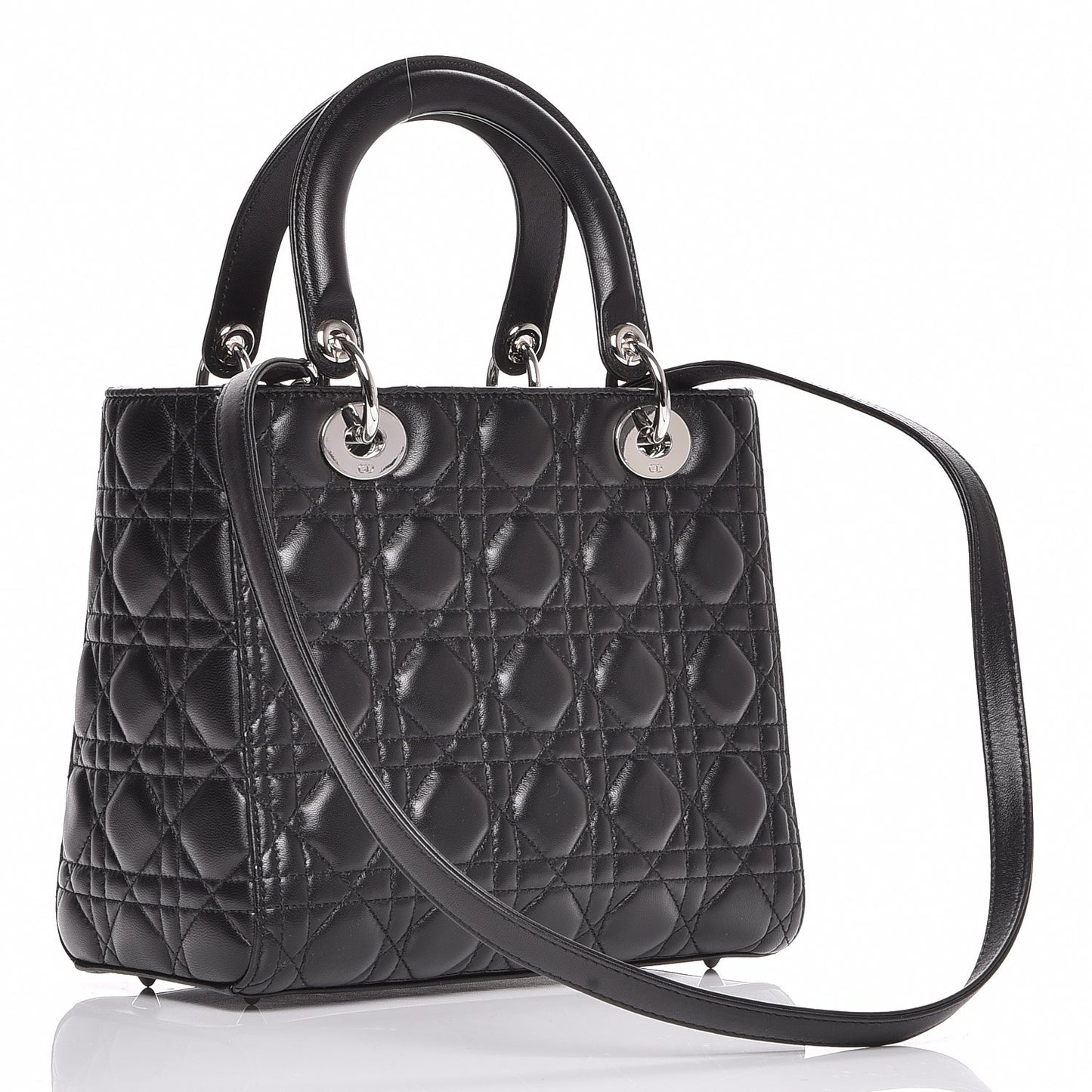 Lambskin Cannage Medium Lady Dior Black