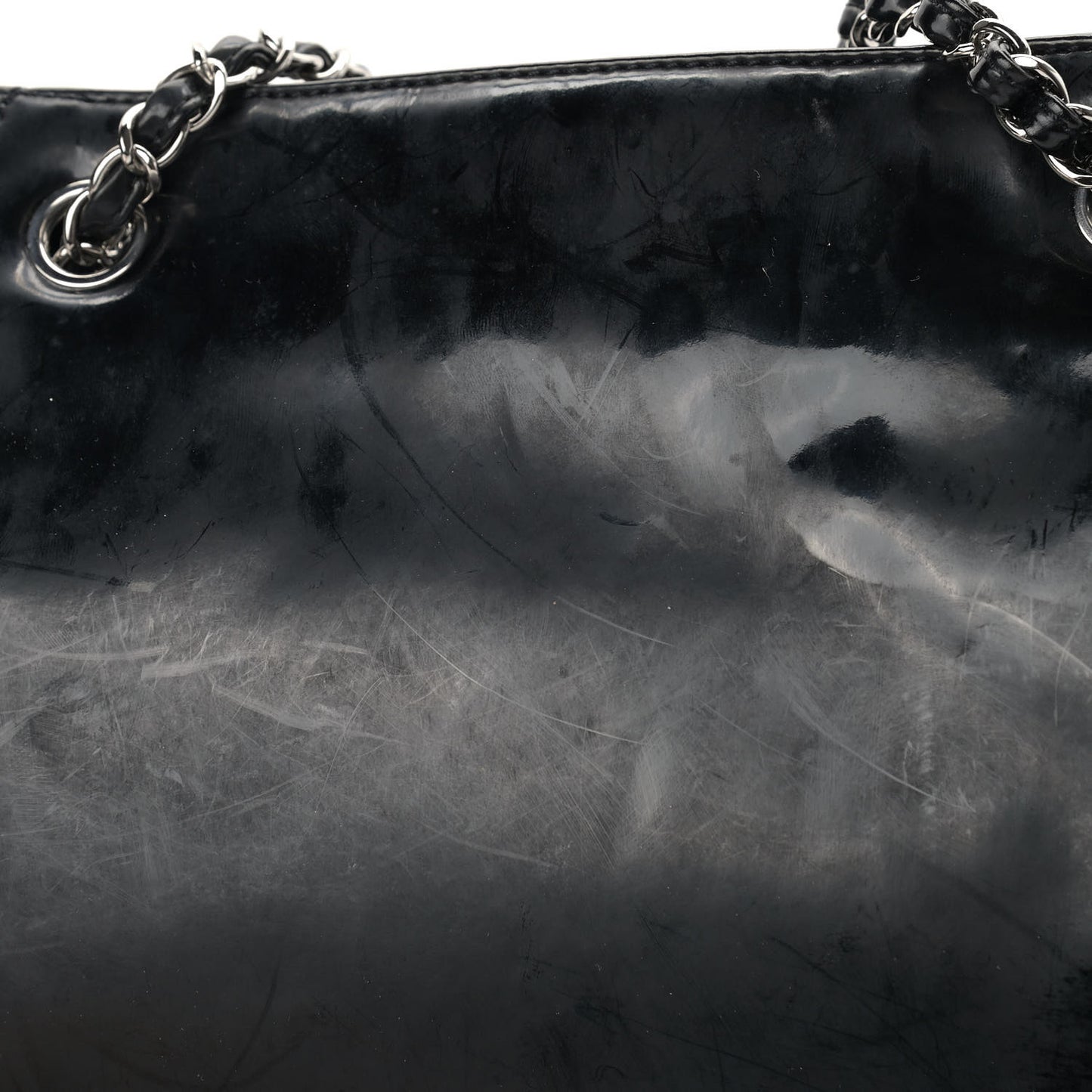 Vinyl Lipstick Ligne Accordion Tote Black