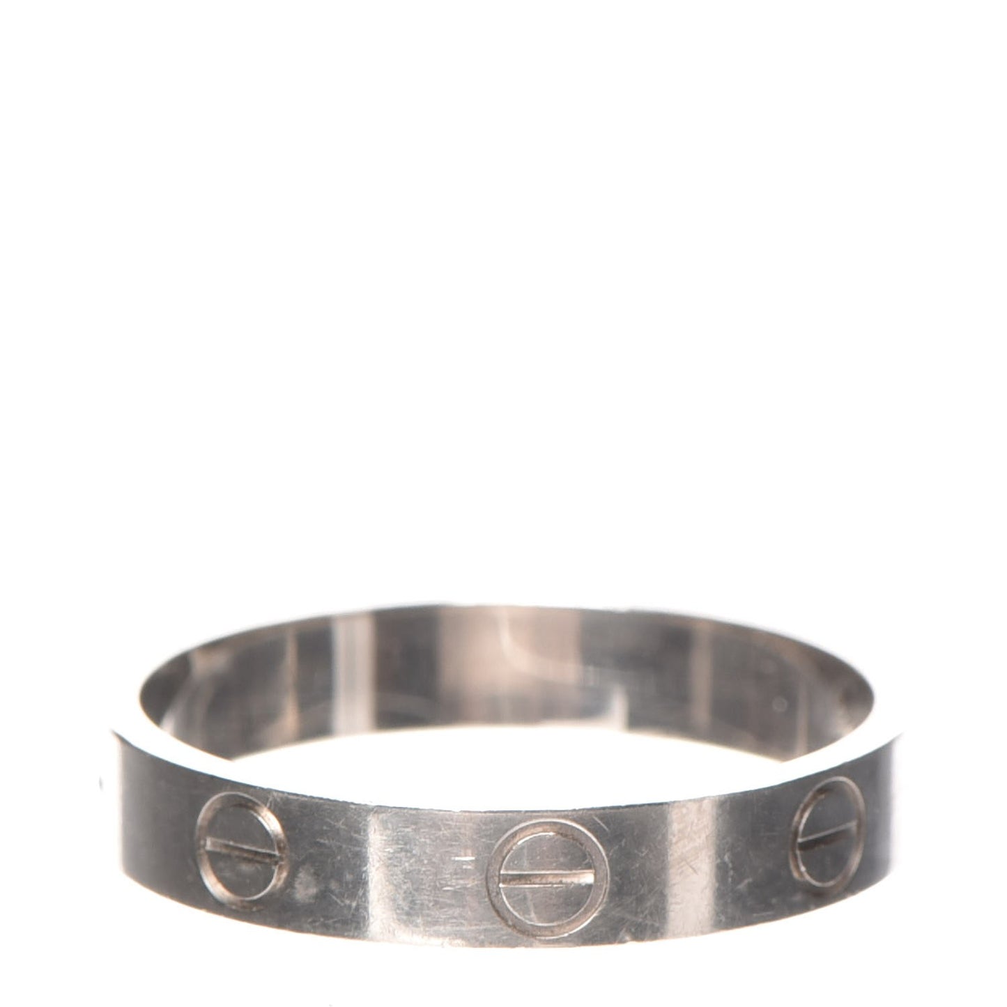 18K White Gold 4mm LOVE Wedding Band Ring 56 7.5