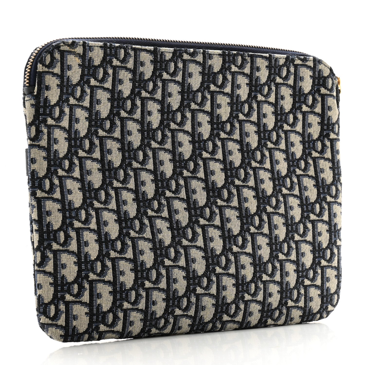 Christian Dior Oblique Pouch Clutch Blue 3 of 8