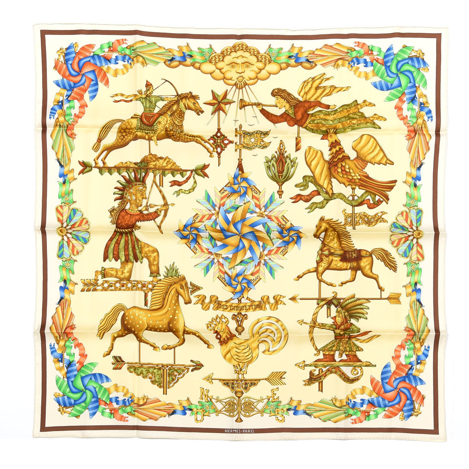 Hermes Silk Les Girouettes Scarf 90 1 of 5