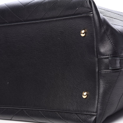 Chanel Calfskin Stitched Large Chevron Chic Shopping Bag Black 20 of 26