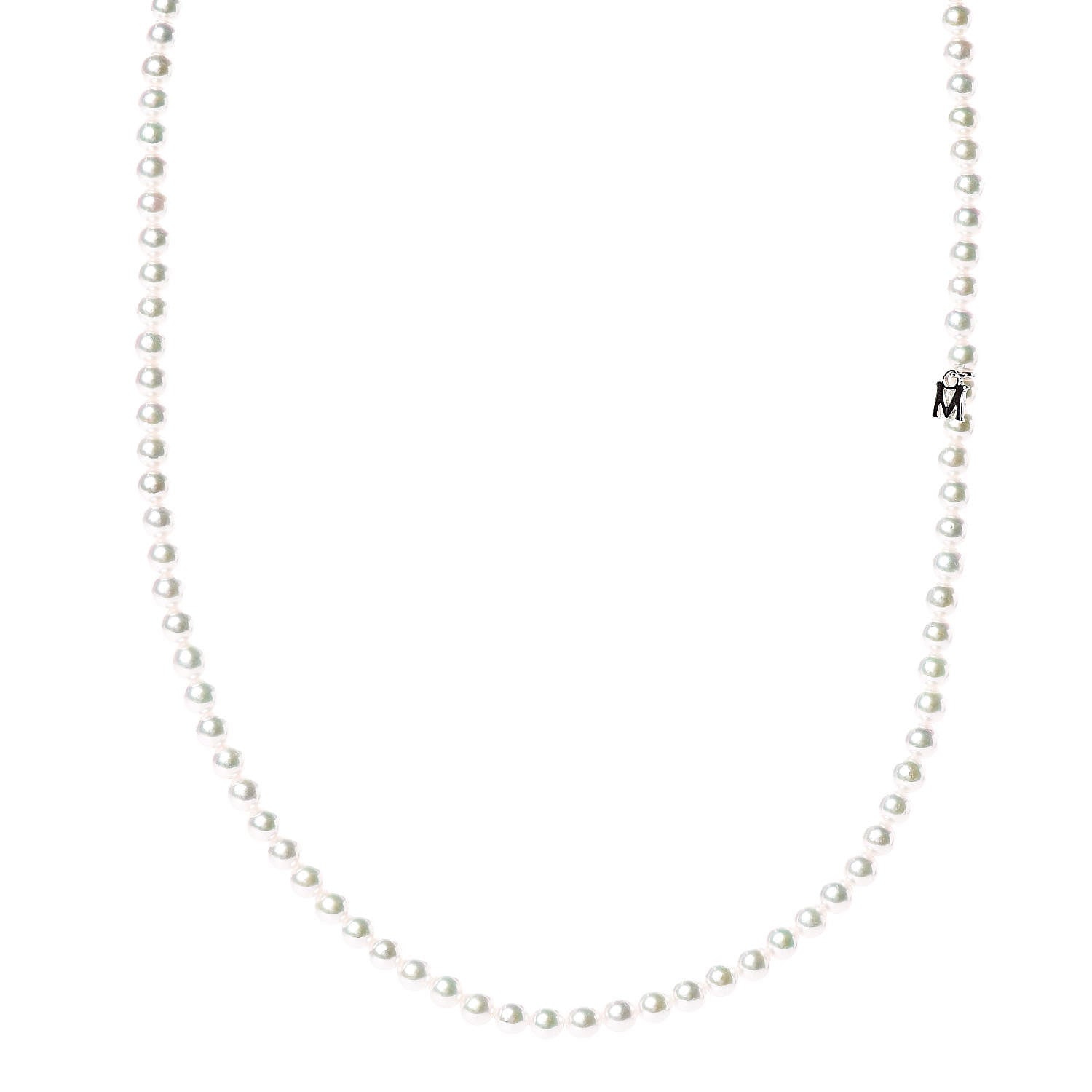 Mikimoto 18K White Gold Akoya Pearl 4-4.5mm Strand Necklace 16.5" 1 of 4