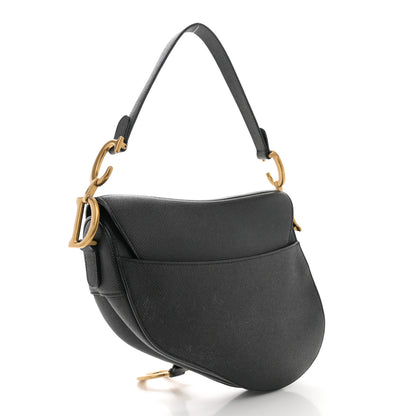 Christian Dior Grained Calfskin Saddle Bag Black 3 of 15