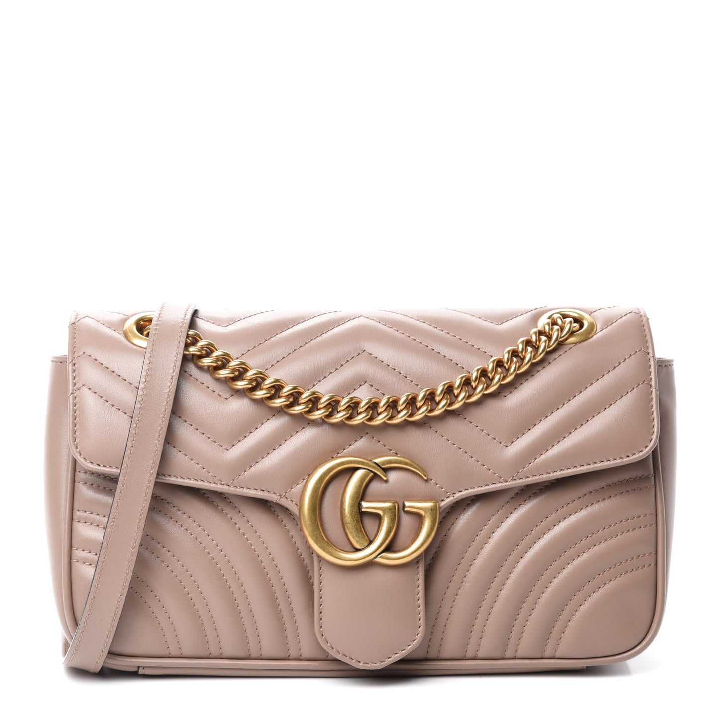 Calfskin Matelasse Small GG Marmont Shoulder Bag Porcelain Rose