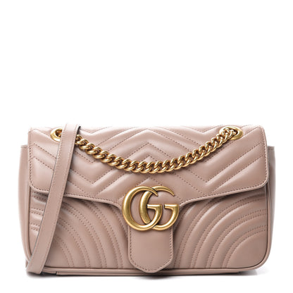 Gucci Calfskin Matelasse Small GG Marmont Shoulder Bag Porcelain Rose 1 of 10
