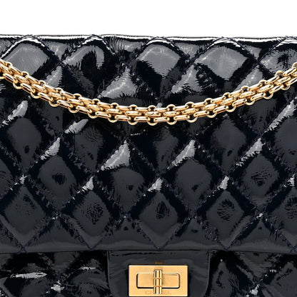Chanel Distressed Patent Quilted 2.55 Reissue 226 Flap Blue 8 of 14