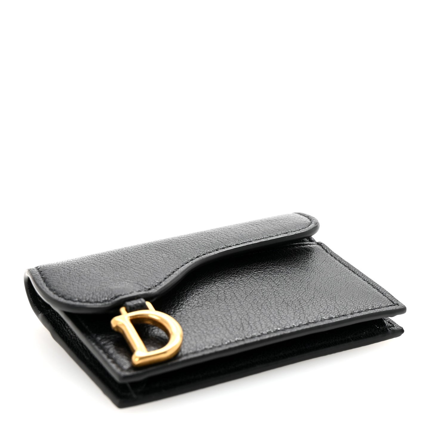 Goatskin Saddle Card Holder Black