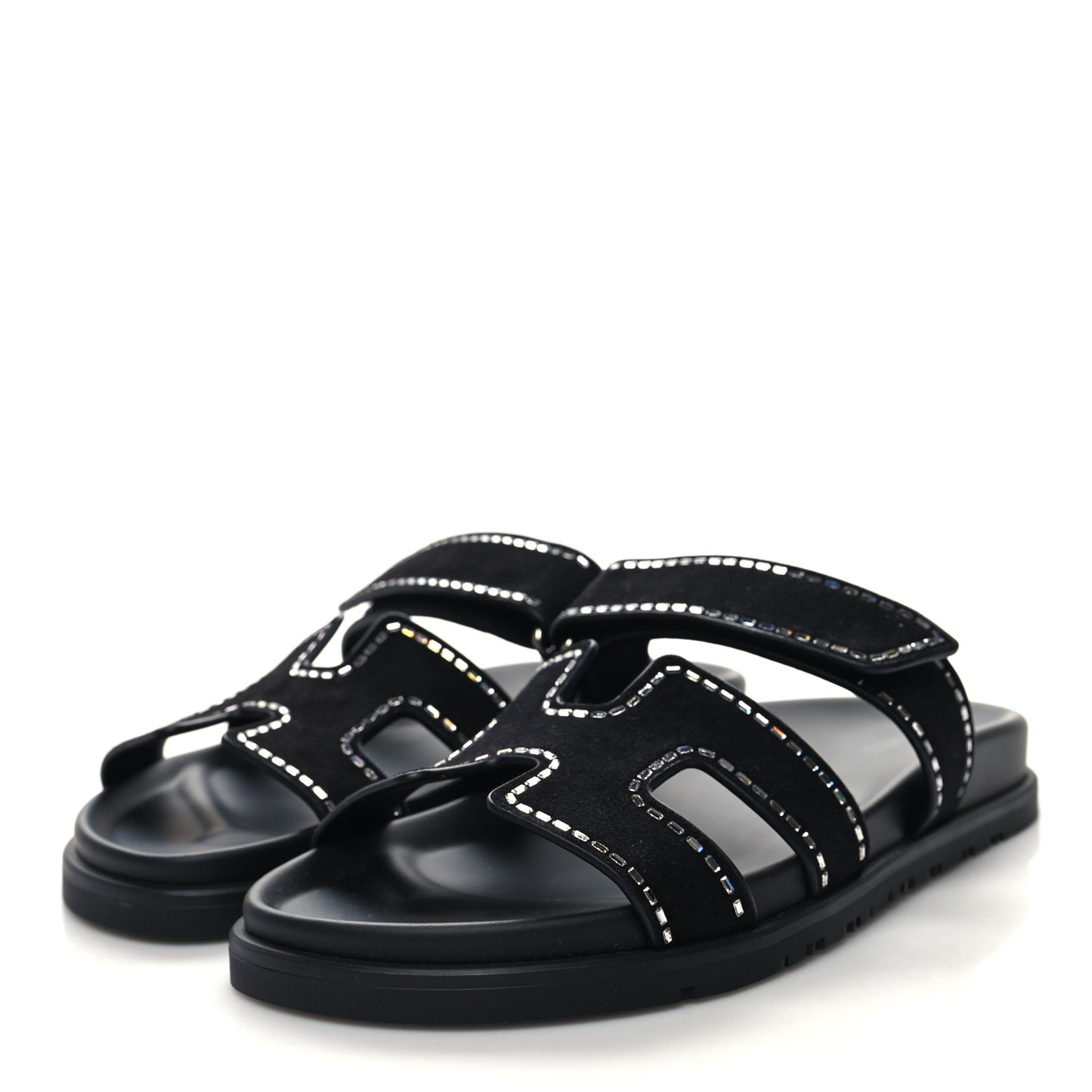 Suede Crystal Womens Chypre Sandals 39 Black