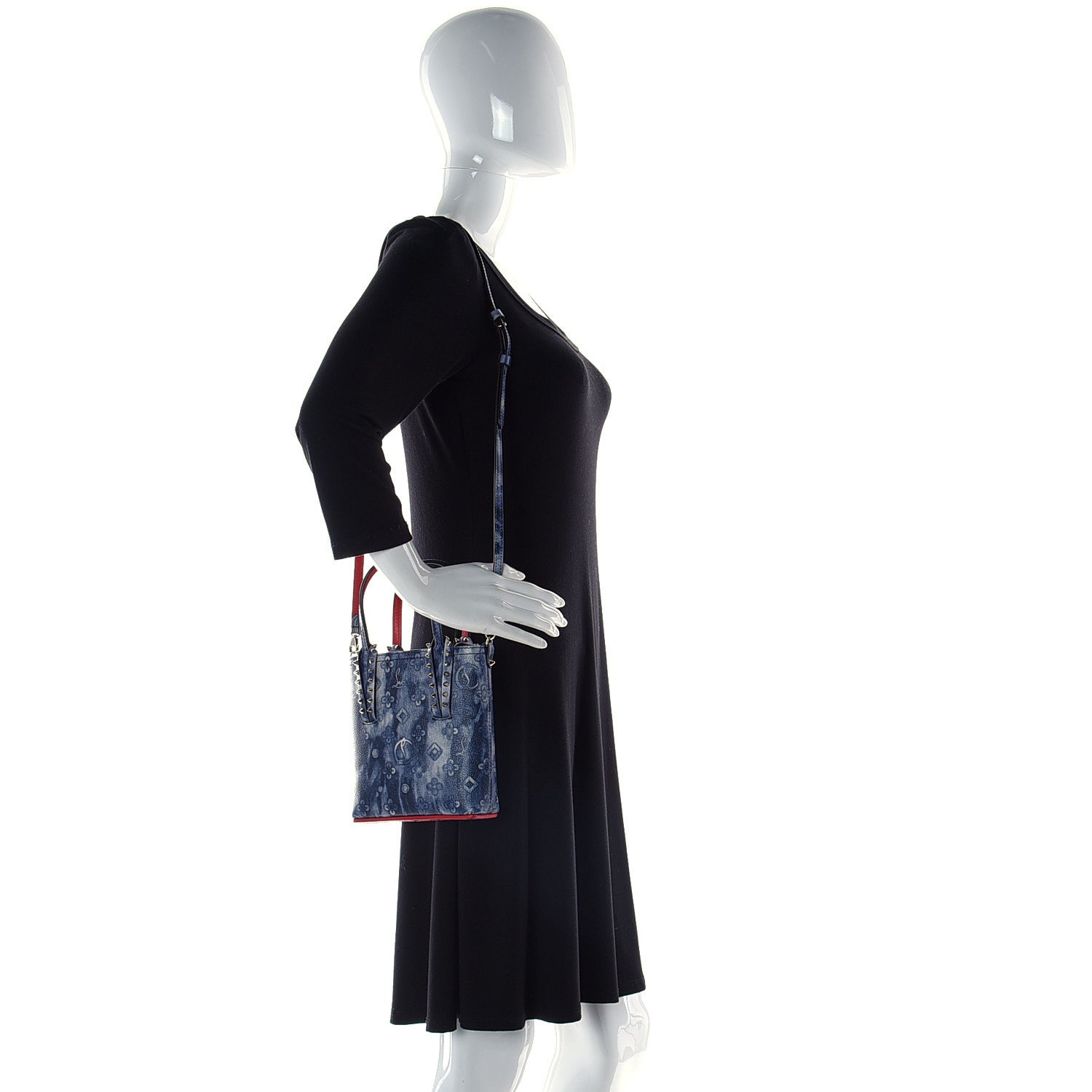 Christian Louboutin Calfskin Punk Mini North South Cabata Tote Multi 2 of 9