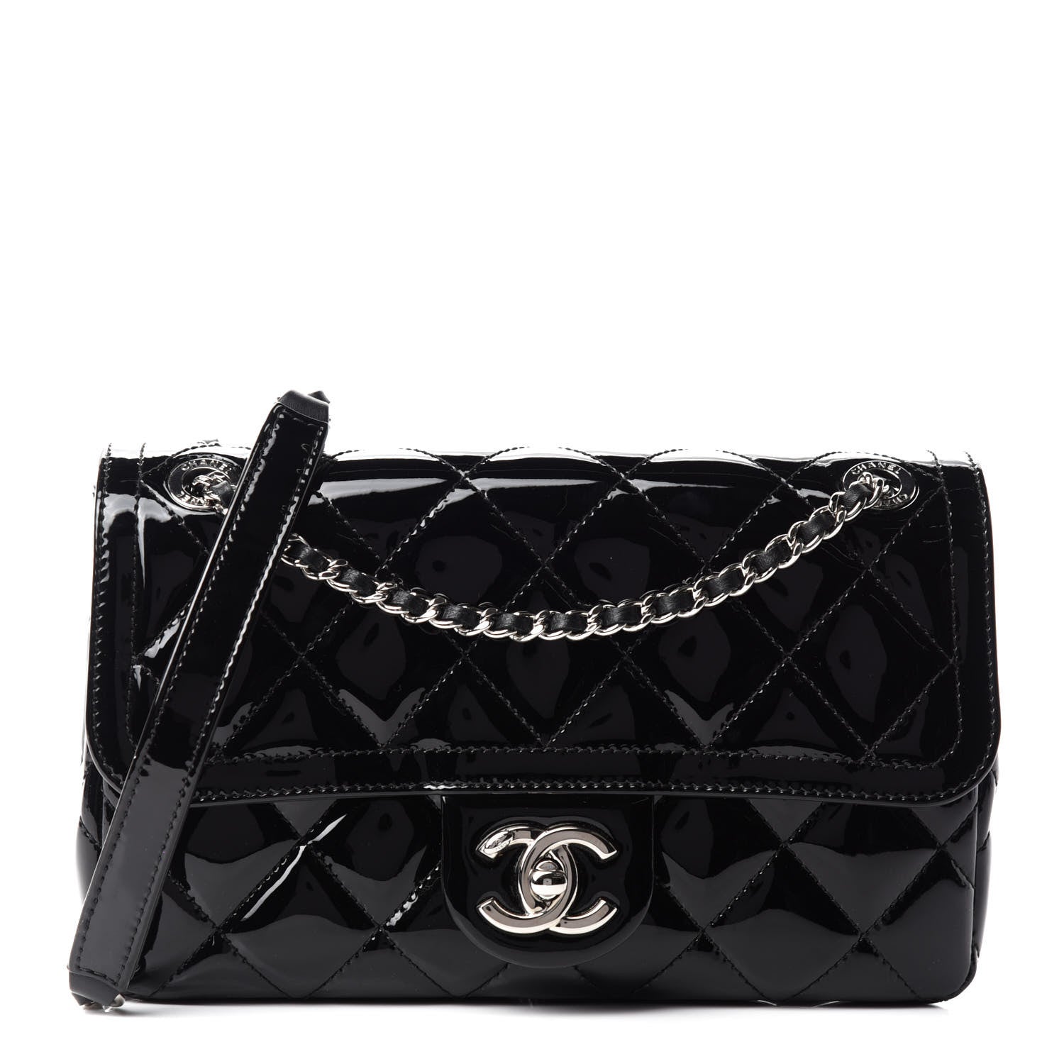 Chanel Patent Quilted Small Coco Shine Flap Black 1 of 10