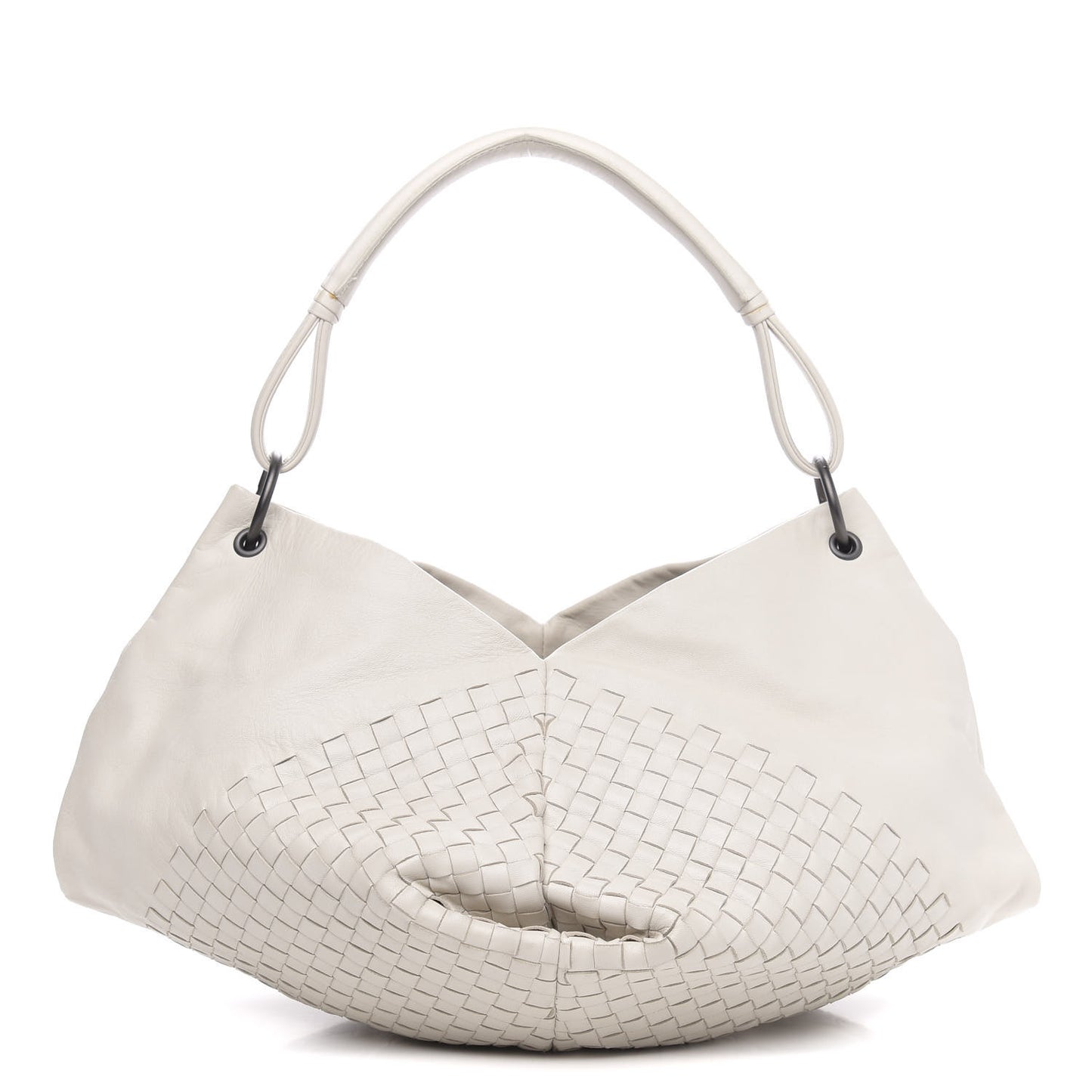 Nappa Intrecciato Aquilone Fortune Cookie Hobo White