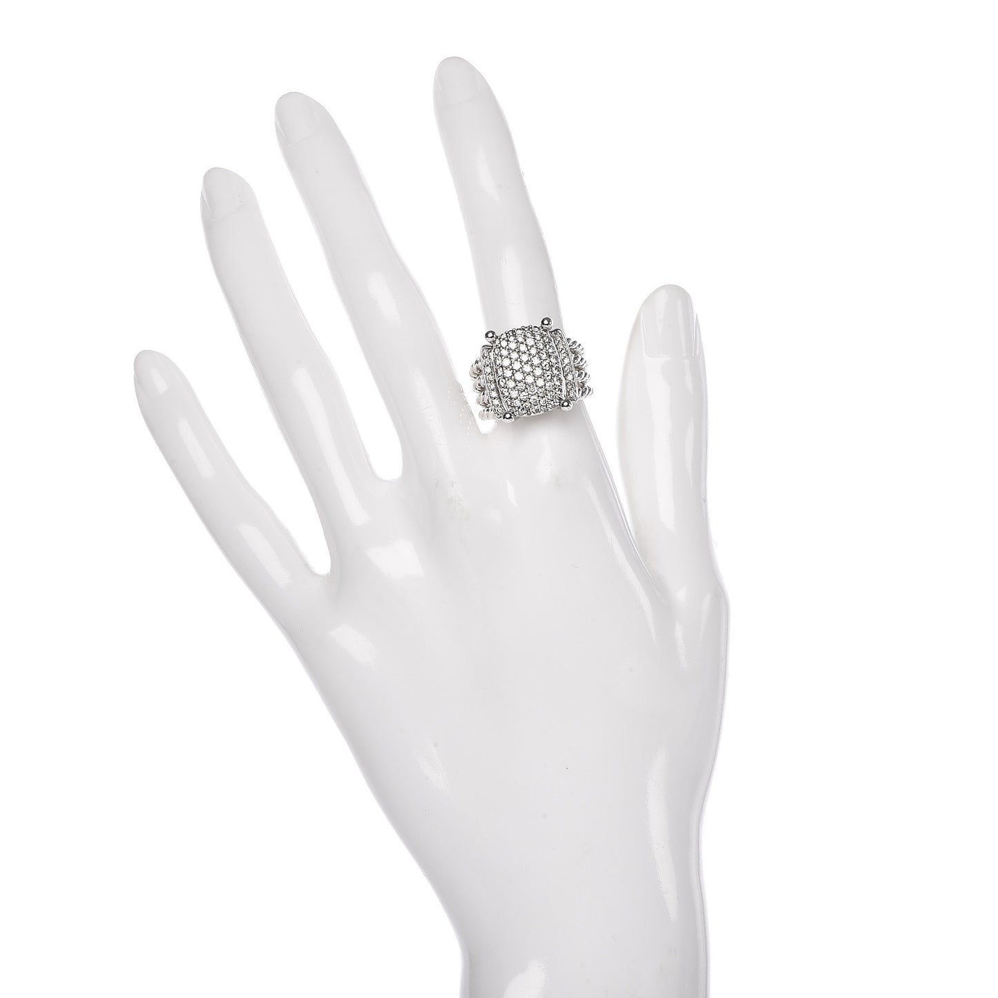 Sterling Silver Diamond 16mm Wheaton Ring 53 6.5