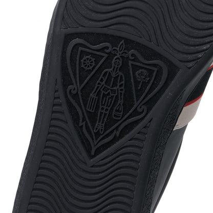 Gucci Calfskin Stripe Mens New Ace Sneakers 10.5 Black Ecru Red Flame 8 of 9