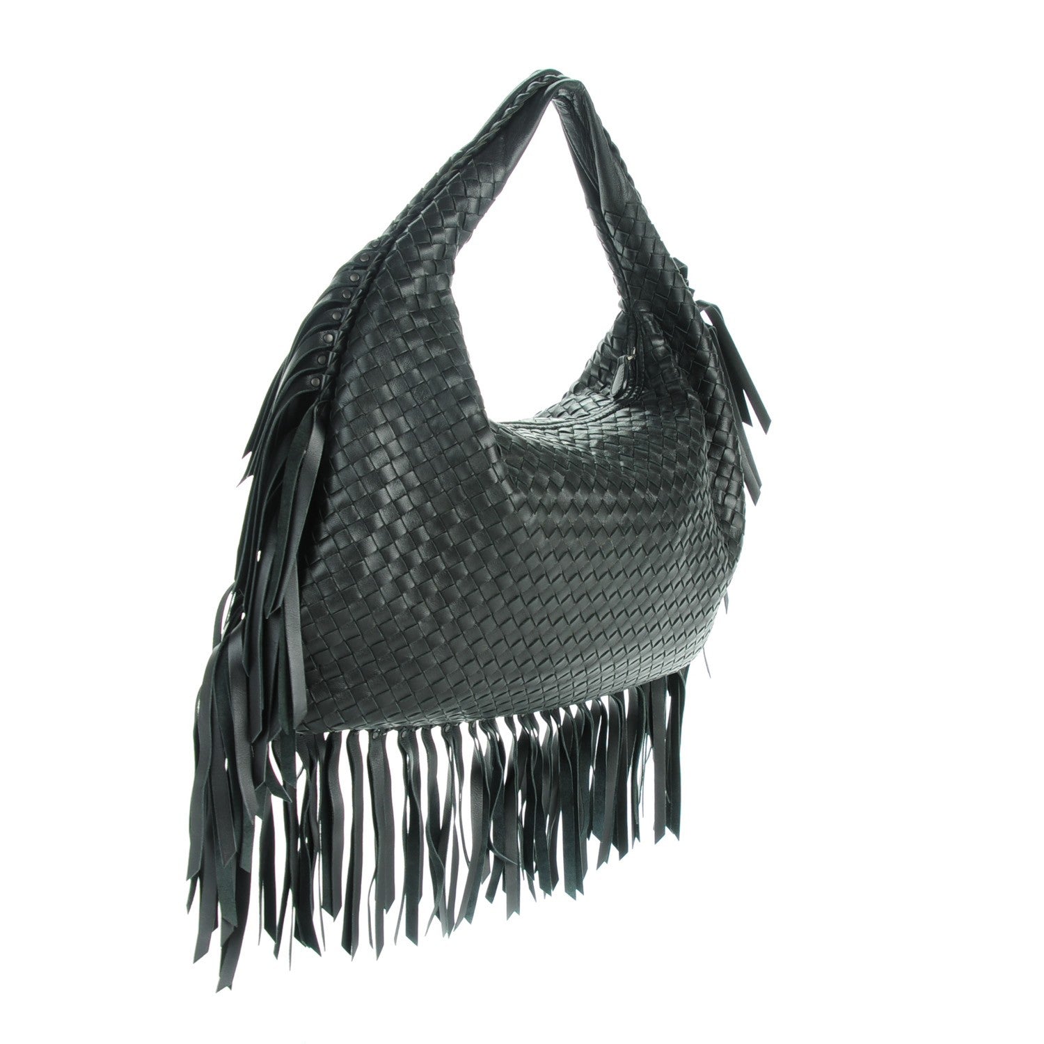 Bottega Veneta Nappa Intrecciato Veneta Large Fringed Hobo Nero Black 3 of 8