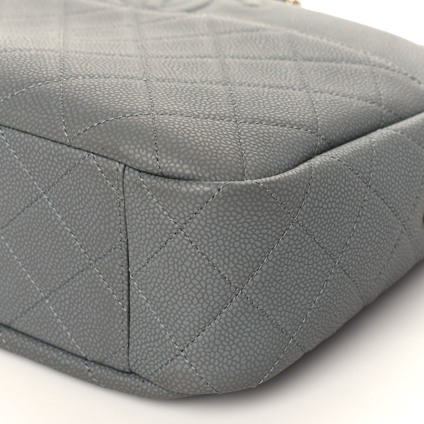 Caviar Quilted Large Coco Tassel Camera Case Grey