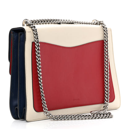 Gucci Calfskin Bee Embroidered Medium Dionysus Shoulder Bag White Blue Hibiscus Red 3 of 18