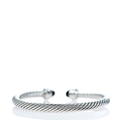 David Yurman Sterling Silver Diamond Black Onyx 5mm Cable Classics Bracelet 2 of 4