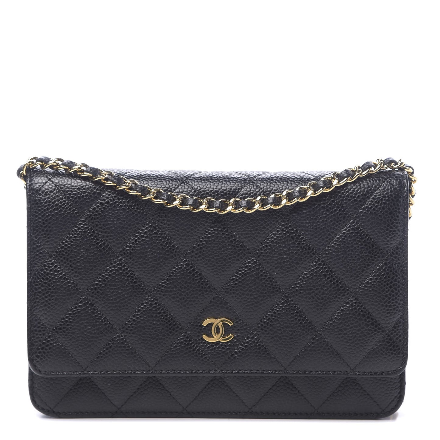 Caviar Quilted Wallet On Chain WOC Black