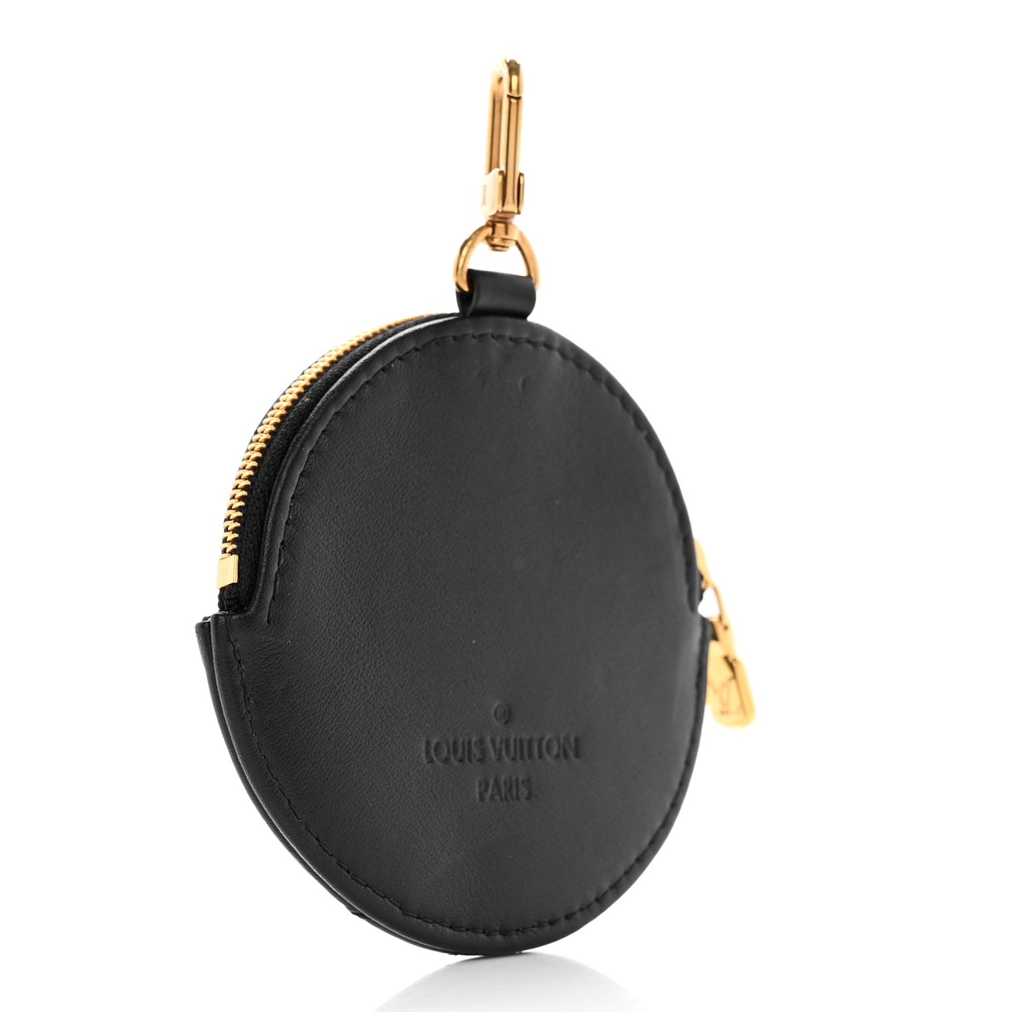 Calfskin New Wave Multi Pochette Round Coin Purse Black