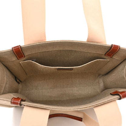 Chloe Cotton Calfskin Medium Woody Ribbon Tote White Brown 5 of 11