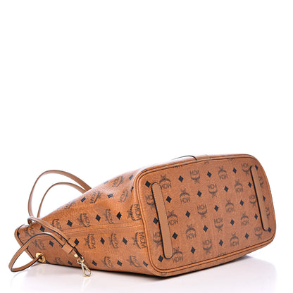 MCM Visetos Medium Liz Reversible Shopper Tote Cognac 8 of 16