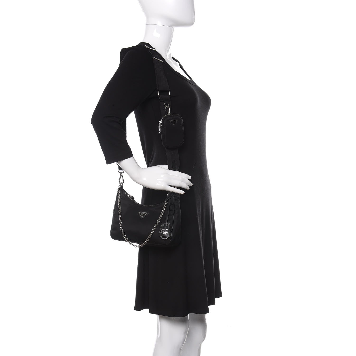 Prada Nylon Re-Edition 2005 Shoulder Bag Black 2 of 10