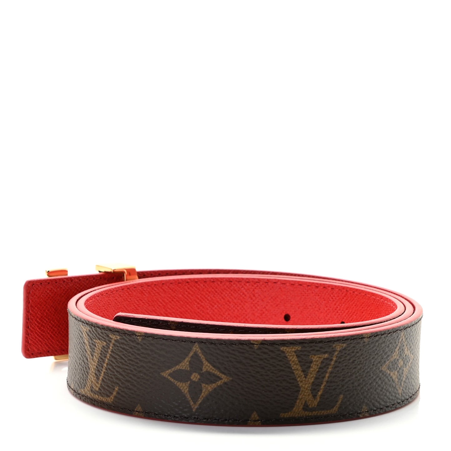 Monogram 30mm LV Initiales Reversible Belt 90 36 Coquelicot